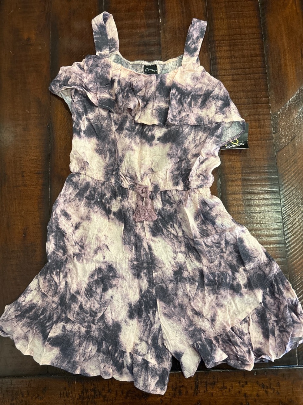 Girls 10/12 Art Class Flowy shorts romper, purple tones